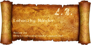 Lehoczky Nándor névjegykártya