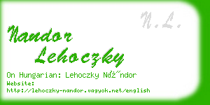 nandor lehoczky business card